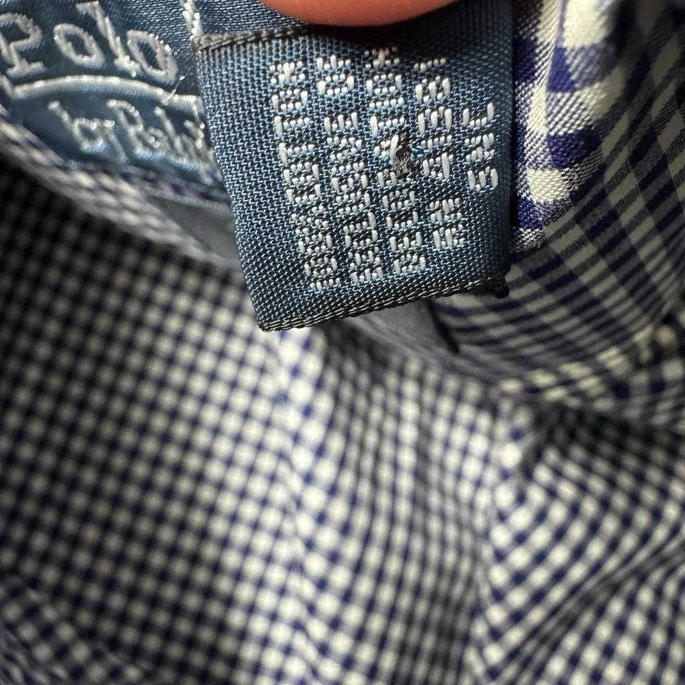 Polo Ralph Lauren Blue White Gingham Regent Big Tall Shirt 20 34/35 NWT